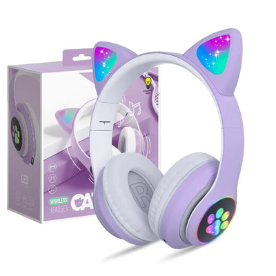 KERHAND Bluetooth Headphones – Wireless Audio Freedom with vibrant LED cat ears and comfortable design.