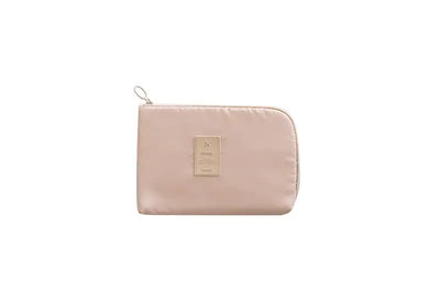 Travel Storage Bag for Digital Products and Cables in elegant beige color for organizing tech essentials.
