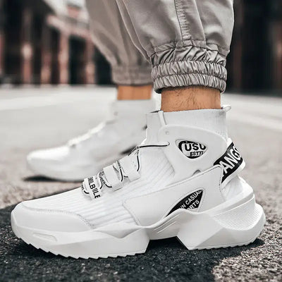 premium high-top sock sneakers in white with stylish details and a modern design, perfect for active lifestyles.