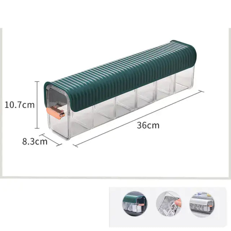 Wall-Mounted Data Cable Storage Box for Chargers showcasing a green box with compartments for organizing cables.