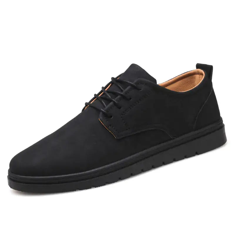 mens-casual-leather-shoes-and-sneakers in black with lace-up design