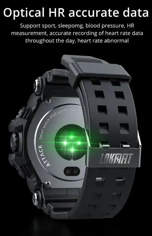 FitTrack Pro Smartwatch with optical heart rate monitoring features for detailed health tracking.
