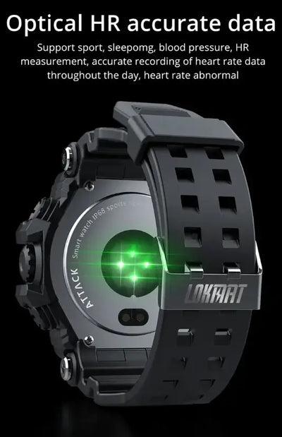 FitTrack Pro Smartwatch with optical heart rate monitoring features for detailed health tracking.