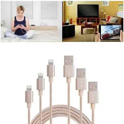 Charging Cables 3ft-6ft-10ft All 3 Included - versatile USB cables for fast charging at home or on the go.