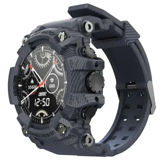 FitTrack Pro Smartwatch side view showing features and design for health tracking and connectivity.