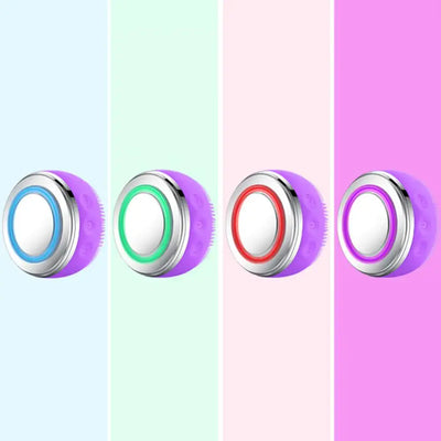 Electric Silicone Pore Cleaner and Heating Facial Wash in various colors including blue, green, red, and purple.