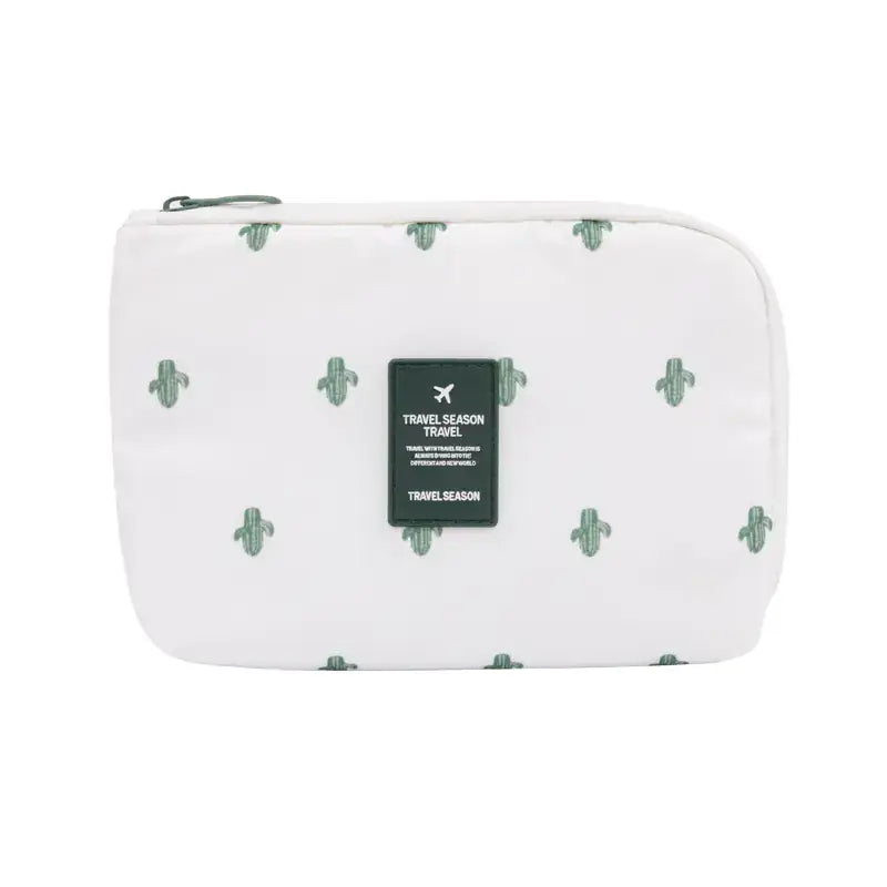 Travel Storage Bag for Digital Products and Cables with cactus design for organizing tech essentials.