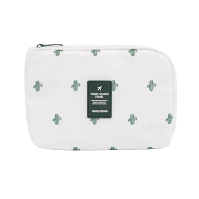 Travel Storage Bag for Digital Products and Cables with cactus design for organizing tech essentials.