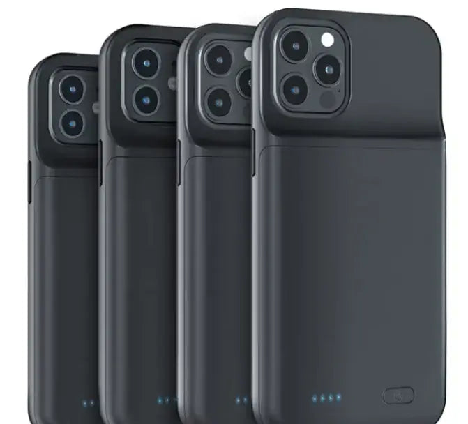 Back Clip Power Bank in black color, featuring sleek design for portable charging on smartphones.