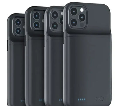 Back Clip Power Bank in black color, featuring sleek design for portable charging on smartphones.