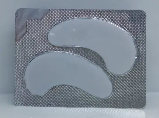 Collagen Crystal Eye Masks for Wrinkles in silver packaging, designed for anti-aging under-eye care.