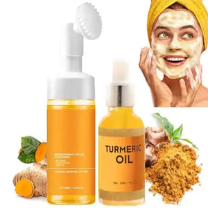 HABOHUSE Turmeric Facial Cleanser and turmeric oil, natural skincare with turmeric extract for glowing skin.