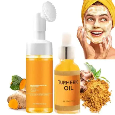 HABOHUSE Turmeric Facial Cleanser and turmeric oil, natural skincare with turmeric extract for glowing skin.
