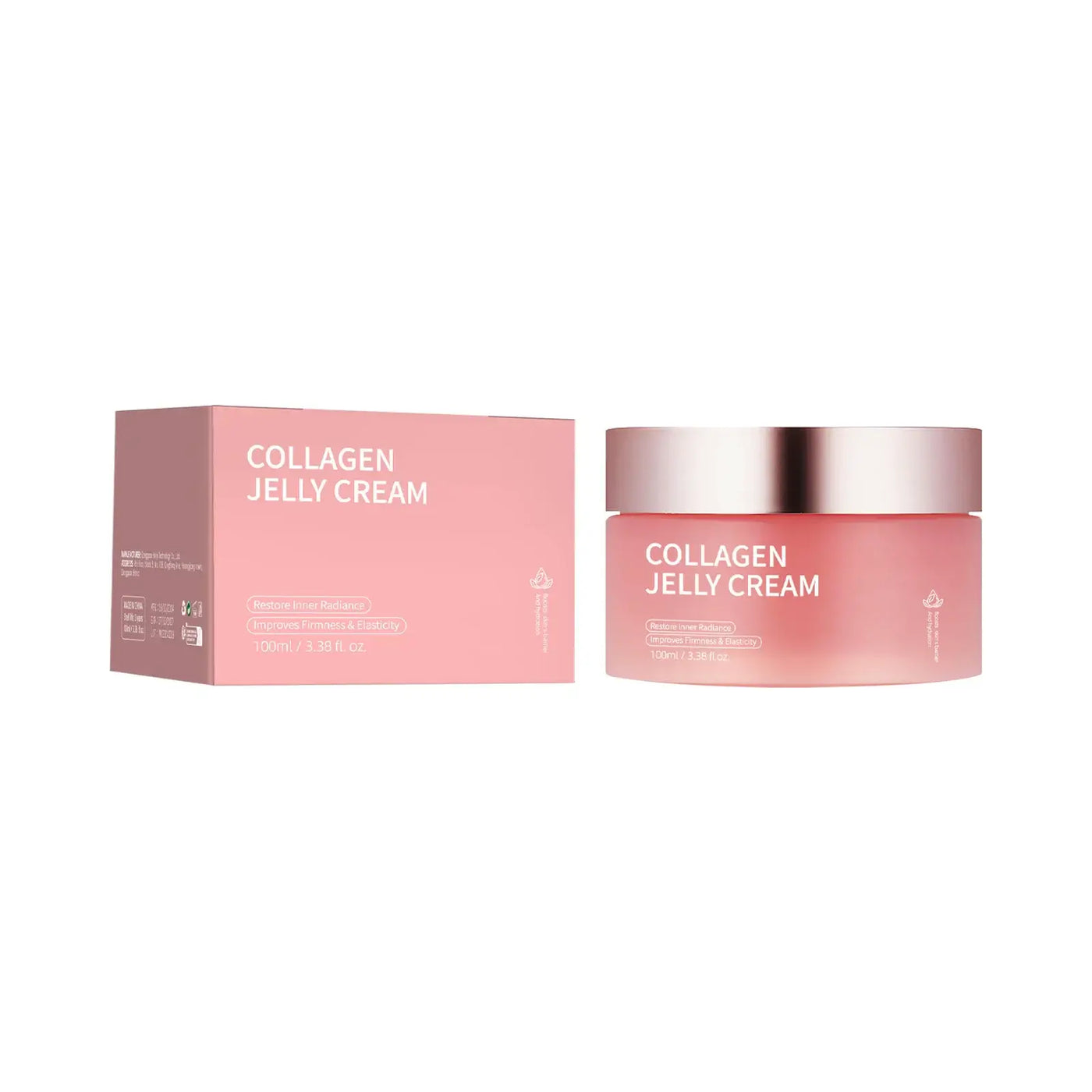 Collagen Jelly Face Cream product image showing the jar and box with a pink design.