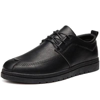 mens-casual-leather-shoes-and-sneakers in black color with a sleek design and comfortable sole for versatile wear.