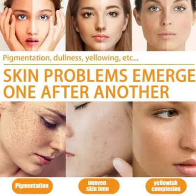 Image showing various skin problems like pigmentation, uneven skin tone, and yellowish complexion.
