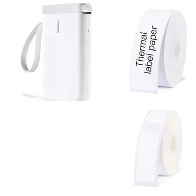 Bluetooth Label Printer with thermal label paper rolls for efficient labeling.