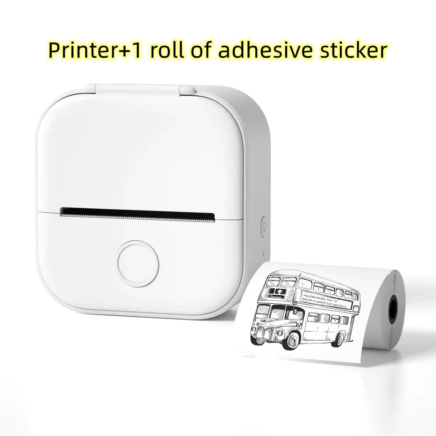 Portable Mini Thermal Label Printer with adhesive sticker roll for efficient labeling tasks.