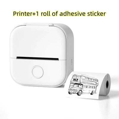 Portable Mini Thermal Label Printer with adhesive sticker roll for efficient labeling tasks.