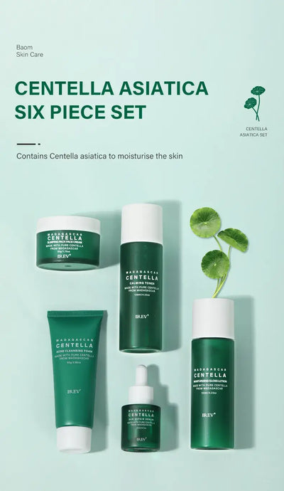 CENTELLA ASIATICA SIX PIECE SET, contains Centella asiatica to moisturise the skin.