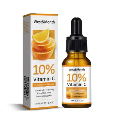 Vitamin C Serums by West&Month in a bottle with orange packaging for brightening and hydrating skin.