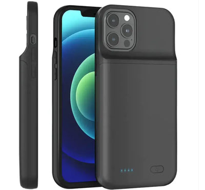 Back Clip Power Bank - Portable charging solution attached to a smartphone, showcasing a sleek black design.