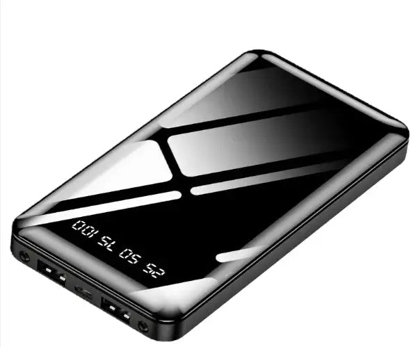 Digital Display Power Bank – 20,000mAh Portable Charger in sleek black design with LED display.
