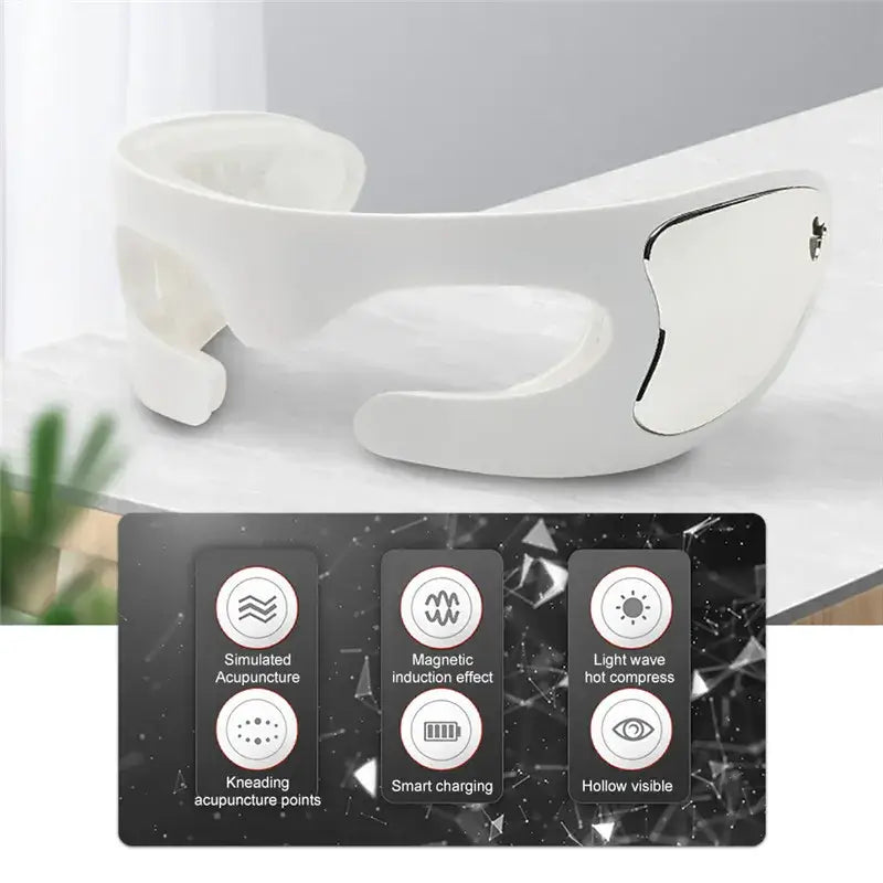 Eye Massager To Remove Dark Circles with features like simulated acupuncture and hot compress.