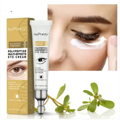 Anti-Dark Circle Eye Cream in front of a model applying cream to rejuvenate tired eyes.