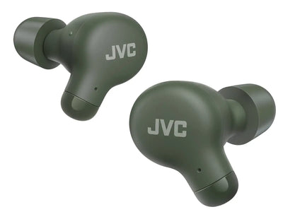JVC New Marshmallow True Wireless Earbuds in olive green showcasing premium sound and comfort.