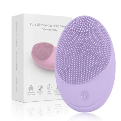 Electric Face Wash device with silicone bristles for deep cleansing and vibration technology.