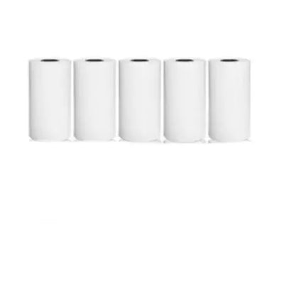 Portable Mini Bluetooth Printer thermal paper rolls set of five for easy printing on-the-go.