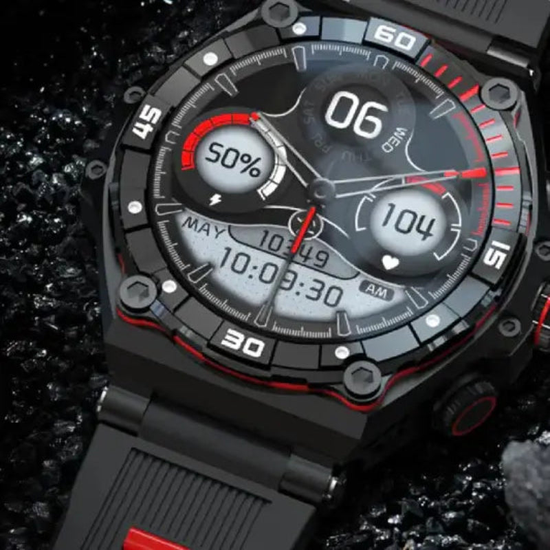 CallFit Smartwatch with advanced features showing health metrics and a stylish design.