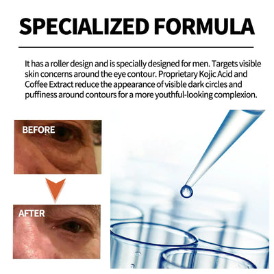 Hydrating Eye Roller for Dark Circles specialized formula before and after results for youthful-looking skin.