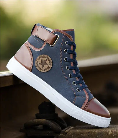Casual Fashion High-Top Men's Sneakers with trendy design and comfortable fit, perfect for daily wear.