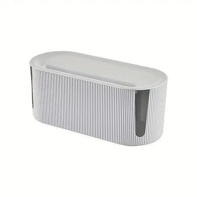 Cable Management Box - Organizer for Desk & TV Cables, sleek design for tidy cable storage.