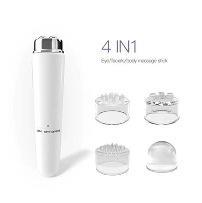 4 In 1 Electric Facial Massager with interchangeable heads for versatile skincare treatments.