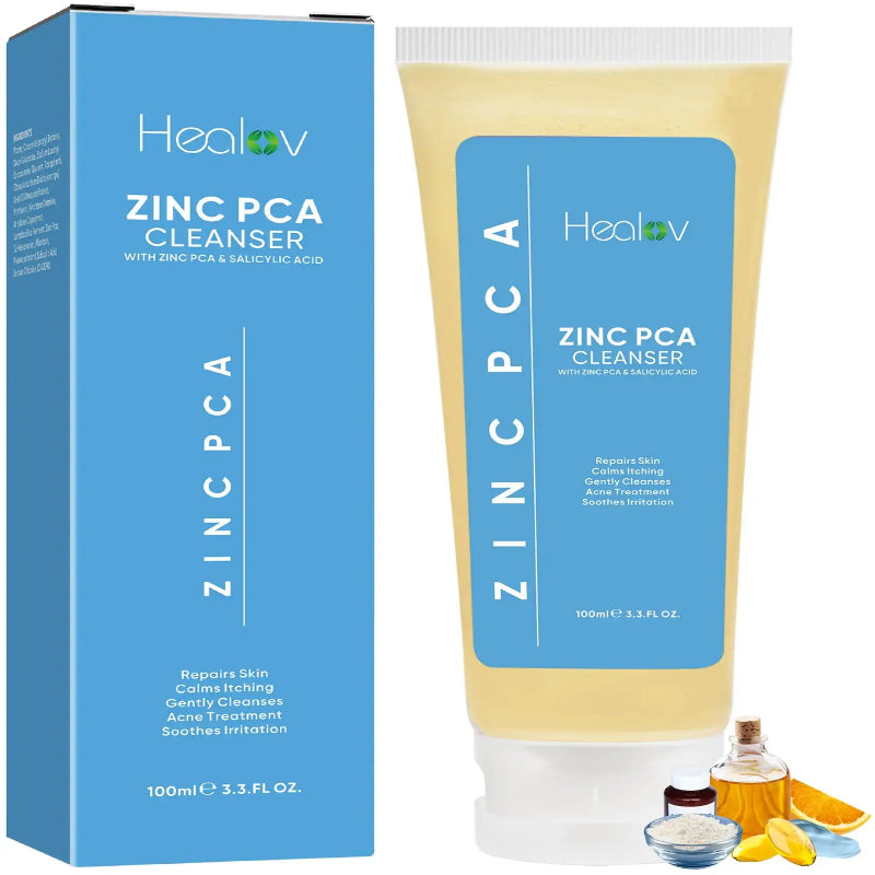 Zinc Soap Skin Therapy Cleanser product packaging and tube, designed for clear and healthy skin.