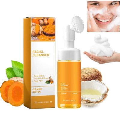 JISKG Turmeric Glow Wash Face packaging with a gentle facial cleanser for brightening and refreshing skin.